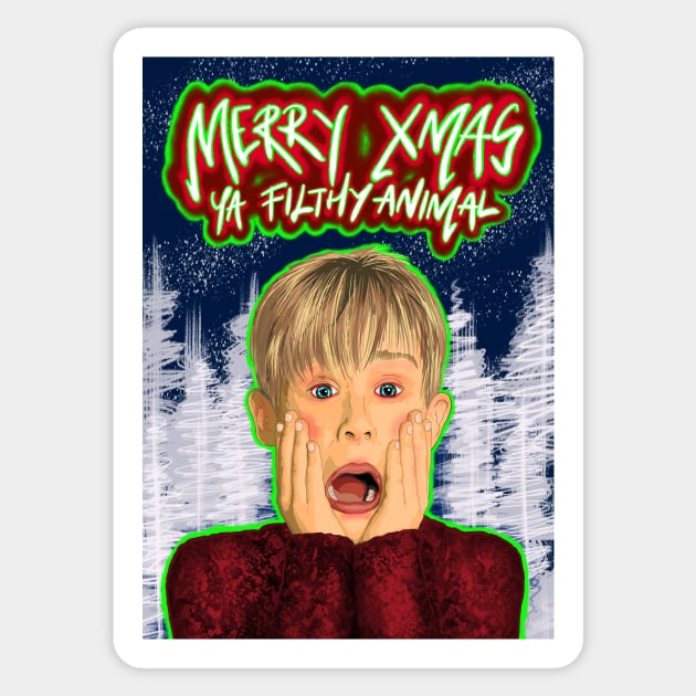 Merry Christmas Ya Filthy Animal - Home Alone Sticker by NibsonMother